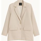 Mixray 4786 Kadın Oversize Kruvaze Blazer Ceket Taş