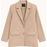 Mixray 4786 Kadın Oversize Kruvaze Blazer Ceket Toprak