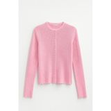 Mixray 6972 Kadın Fitilli Basic Triko Hırka Pembe