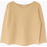Mixray 7008 Kadın Basic Kayık Yaka Yumuşak Dokulu Kazak Camel