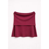 Mixray 7009 Kadın Madonna Yaka Triko Bluz Bordo - Standart