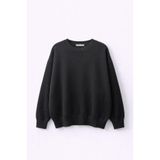 Mixray 7021 Kadın Bisiklet Yaka Oversize Basic Premium Triko Kazak Siyah