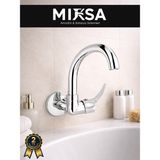 Mixsa Duvardan Tek Su Çıkışlı Pipo Köşe Borulu Lavabo-Eviye Bataryası Çeşmesi Musluğu