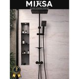 Mixsa Full Siyah Lüx Robot Tepe Duş Seti, Geniş Yağmurlama Başlığı ve Şık Tasarım, Garantili