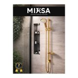 MİXSA Gold Sürgülü Duş Seti – 5 Fonksiyonlu, Geniş Başlıklı, Ayarlanabilir Duş Sistemi Duş Başlığı