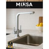 Mixsa Lüx Kare Arıtmalı Krom Eviye Mutfak Bataryası (Sıcak-Soğuk Girişli, Pirinç Malzeme, Paslanmaz)