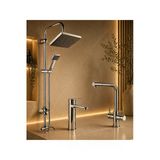 Mixsa Lüx Premium Krom 3'Lü Set Robot Duş Seti Sabit Lavabo 3 Yollu Arıtma Musluğu Çeşmesi Bataryası Banyo Mutfak Seti