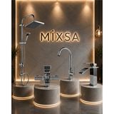 Mixsa Lüx Robot Duş Seti Premium Banyo Bataryası Mutfak-Lavabo Bataryası 4'lü Set Şık Tasarım Set Batarya Çeşmesi Musluğu