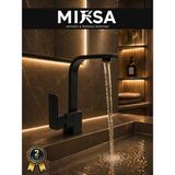 Mixsa Lüx Siyah Kare Lavabo Bataryası, Musluğu, Ağır Gövde Kaliteli