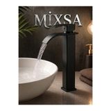 Mixsa Mat Siyah Şelale Lavabo Bataryası Uzun Çanak Lavabo Musluğu Modern Çift Su Girişli Banyo Musluğu