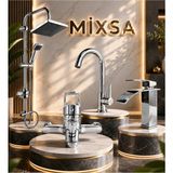 Mixsa Premium 4'lü Set Robot Duş Seti Krom Banyo Bataryası Lüx Mutfak Bataryası Şelale Akışlı Lavabo Bataryası 4'lü Set