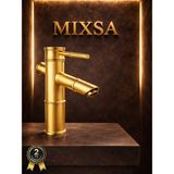 Mixsa Premium Bambu Gold Modern Banyo Lavabo Bataryası Musluğu Çeşmesi - Altın