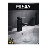 Mixsa Siyah Kare Sabit Banyo Lavabo Musluğu Bataryası