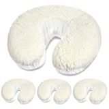 Mixweer 4 adet yüz beşik kapakları masaj masası polar yüz kapağı 14.6 x 13 inç kafalık masaj yüz beşik kapağı sıcak masaj masası kafalık kapakları masaj masası polar pedleri