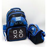 Mixx Store Joystick Desenli Termal Beslenmelik ve Kalemlikli Çocuk Sırt Okul Ilkokul Çantası Seti - Mavi