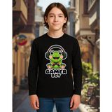 Mixxi Fashion Gamer Boy Oyuncu Erkek Baskılı Uzun Kollu Erkek Çocuk Tişört (4-13 Yaş) - Siyah - 10 - 11 Yaş