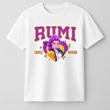 Mixxi Fashion Kpop Demon Hunters Huntrix Rumi Kısa Kollu Baskılı Kız Çocuk Tişört (4-13 Yaş) - Beyaz - 4 - 5 Yaş