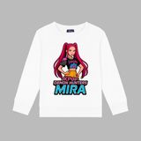 Mixxi Fashion Kpop Demon Hunters Mira 3 Iplik Bisiklet Yaka Kız Çocuk Sweatshirt (4-13 Yaş) - Beyaz - 10 - 11 Yaş