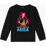 Mixxi Fashion Kpop Demon Hunters Mira 3 Iplik Bisiklet Yaka Kız Çocuk Sweatshirt (4-13 Yaş) - Siyah - 10 - 11 Yaş