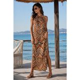 Mixxtrend Kadın Etnik Desen Uzun Elbise - 36
