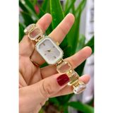 MİXY ACCESSORİES SEKİZGEN KESME TAŞLI KADIN SAATİ