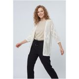 MİYALORA Baklava Desenli Triko Hırka - Beyaz
