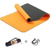 Miyang Tpe Pilates Yoga Minderi 6 Mm, Taşıma Çantalı Çift Renkli Yoga Matı Turuncu