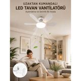 Miyango Yüksek Aydınlatma Performansına Sahip LED Tavan Fanı Sessiz Çalışma Güçlü - ETC4354-7013 - Çok Renkli