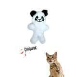 Miyav Çıngırak Sesli Peluş Panda Kedi Oyuncağı Kedi Aktivite Oyuncağı
