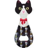 Miyav Kedi Şeklinde Mıknatıslı Şişe Kapak Açacağı, Buzdolabı Magnet Pembe, 5.5X14 Cm, Sera - Çok Renkli