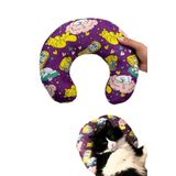 Miyav Pisipisiesta Kedi Yastığı Mor Renkli Kedi Sarılma ve Uyku Minderi 30 cm Kedi Uyku Oyuncağı