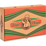 Miyo Ambalaj Oluklu Pide Kutusu 100'lü Paket 17X25,5X5 cm Krome Karton Baskılı Ambalaj