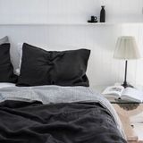 Miyolin Yıkanmış Keten 2'li Yastık Kılıfı 50X70XM - 50 x 70 - Siyah