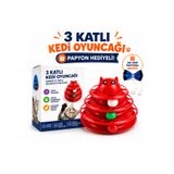 miyora 3 Katlı Kedi Oyuncağı – Papyon Hediyeli