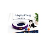 miyorapet PELUŞ KEDİ YATAĞI - 55 cm ** Papyon hediyeli