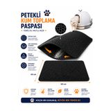 miyorapet Petekli Kum Toplama Paspası 60x40 cm | Çift Katmanlı Kum Hazneli Kedi Kum Paspası ** Papyon hediyeli