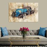 Miyrem (2192) Exclusive Serie" Eskiz Mavi Eski Araba Kanvas Tablo 50 x 70