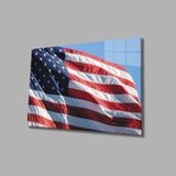Miyrem Amerika Bayrağı Cam Tablo America Flag 36x23- myrm12226