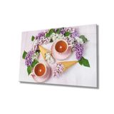 Miyrem Çiçekler ve Fincanda Çay Cam Tablo 110X70- myrm14232