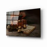 Miyrem Fütüristik Hazine Sandığı Cam Tablo 36x23- myrm3302
