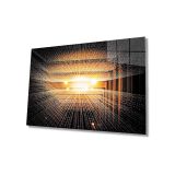 Miyrem Geometrik Işıklı Bina Tablo 72X46- myrm375