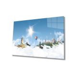 Miyrem İstanbul Manzarası Uçan Balon Cam Tablo 110X70- myrm936