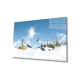 Miyrem İstanbul Manzarası Uçan Balon Cam Tablo 72X46- myrm935