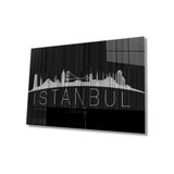 Miyrem İstanbul Turkey Yazılı Siyah Beyaz Cam Tablo 36x23- myrm838