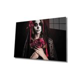 Miyrem Kadınlar Ölü Gelin Şeker Kafatası Cam Tablo36x23- myrm7898