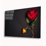 Miyrem Kalp ve Gül Cam Tablo110X70- myrm6816
