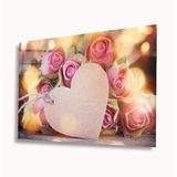 Miyrem Kalp ve Güller Cam Tablo72X46- myrm6871