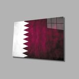 Miyrem Katar Bayrağı Cam Tablo Qatar Flag 110X70- myrm12360