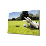 Miyrem Oyun Golf Top Eldiven Yeşil Manzara Cam Tablo 36x23- myrm10622