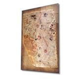 Miyrem Piri Reis Haritası Cam Tablo, Piri Reis Map 36x23- myrm2094